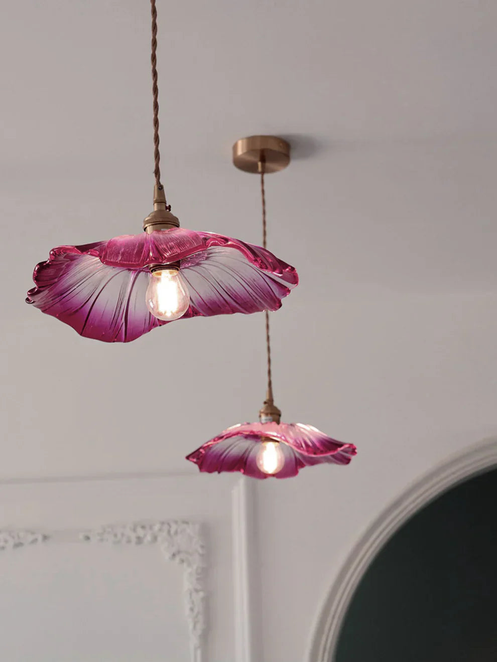 Carins Modern Bloem Glas Hangend Hanglampen Eetkamer
