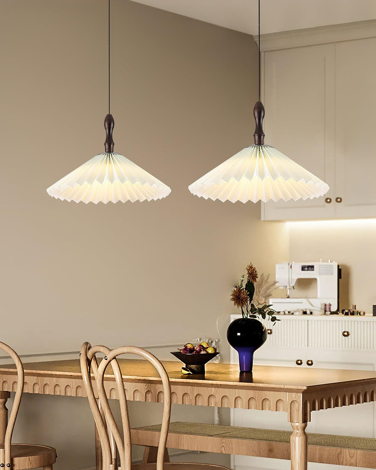 Petal hanglamp van hout met bloemblaadjes