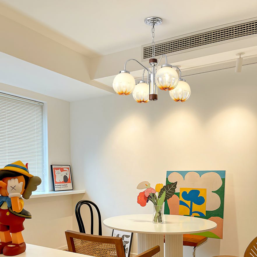 Ulliria Noordse kunst bloem walnoot glas kroonluchter
