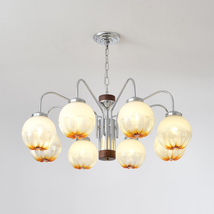 Ulliria Noordse kunst bloem walnoot glas kroonluchter
