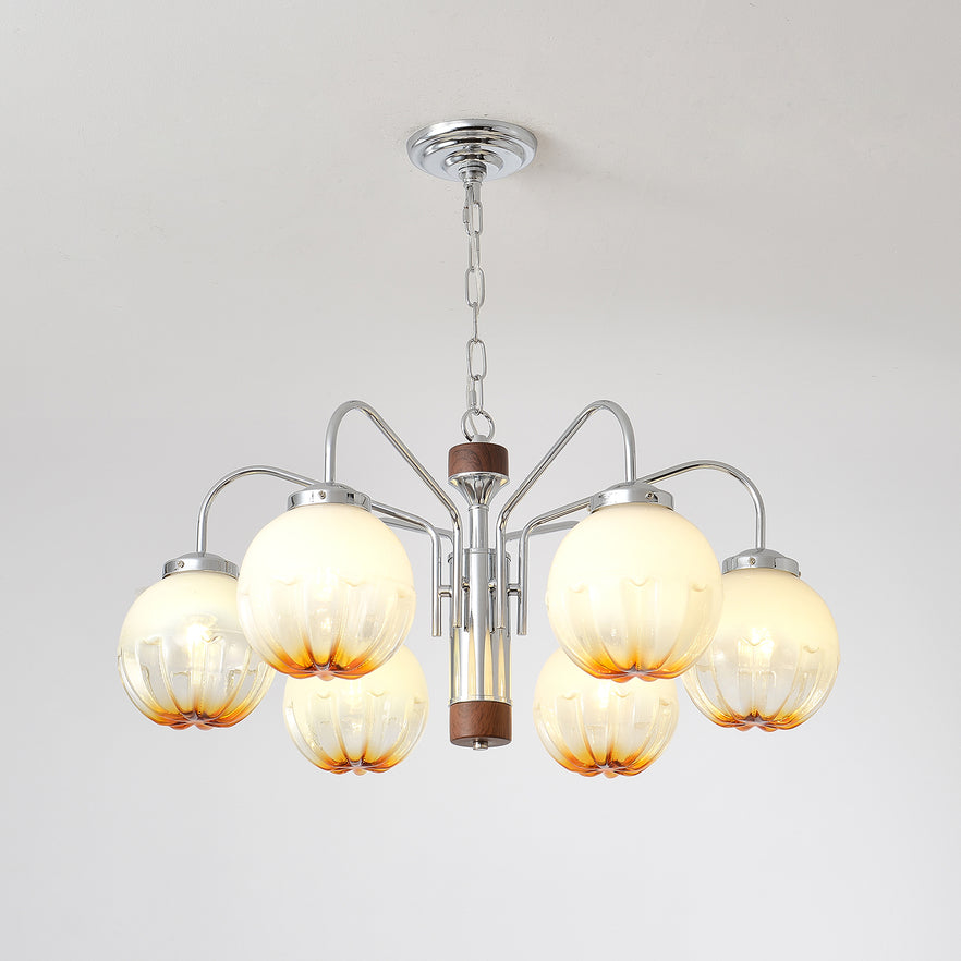 Ulliria Noordse kunst bloem walnoot glas kroonluchter