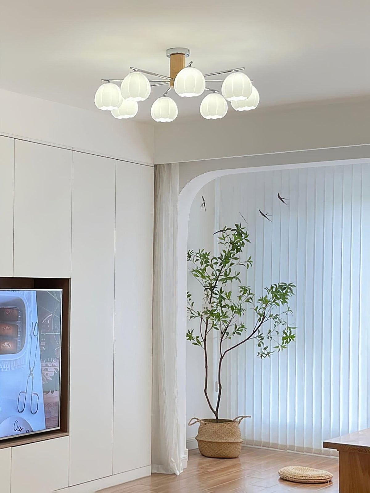 Ezoror Noordse kunst bloemknoppen glas plafondlamp