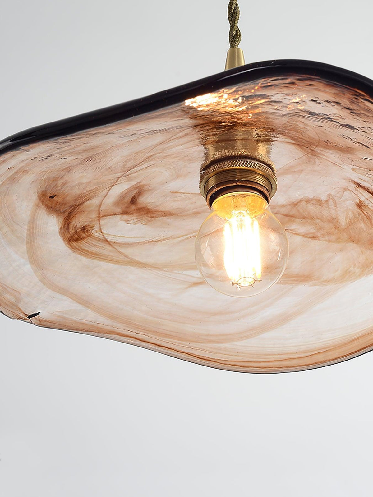 Celorise hanglamp van bruin glas met luxe ontwerp