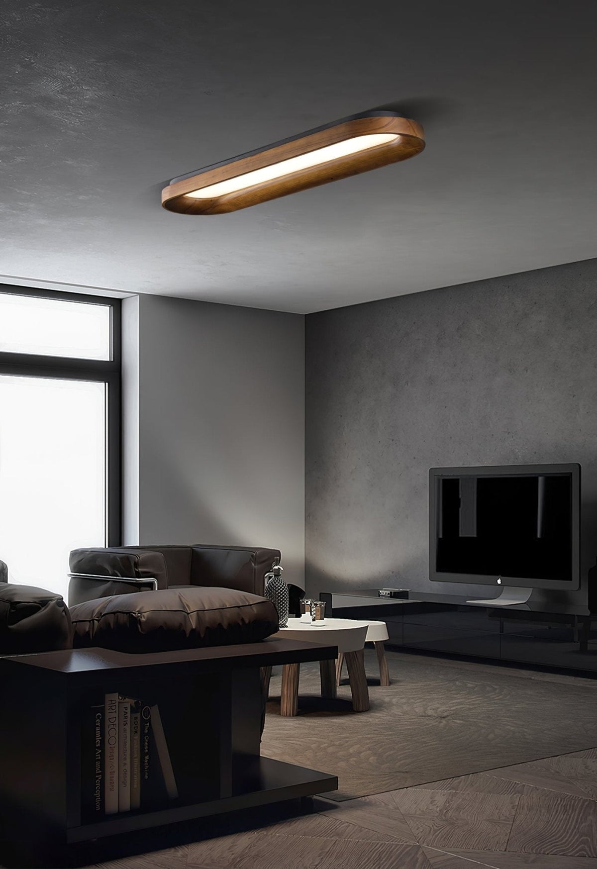 Zatalel Moderne minimalistische plafondlamp met vloeiend wolkendesign van hout