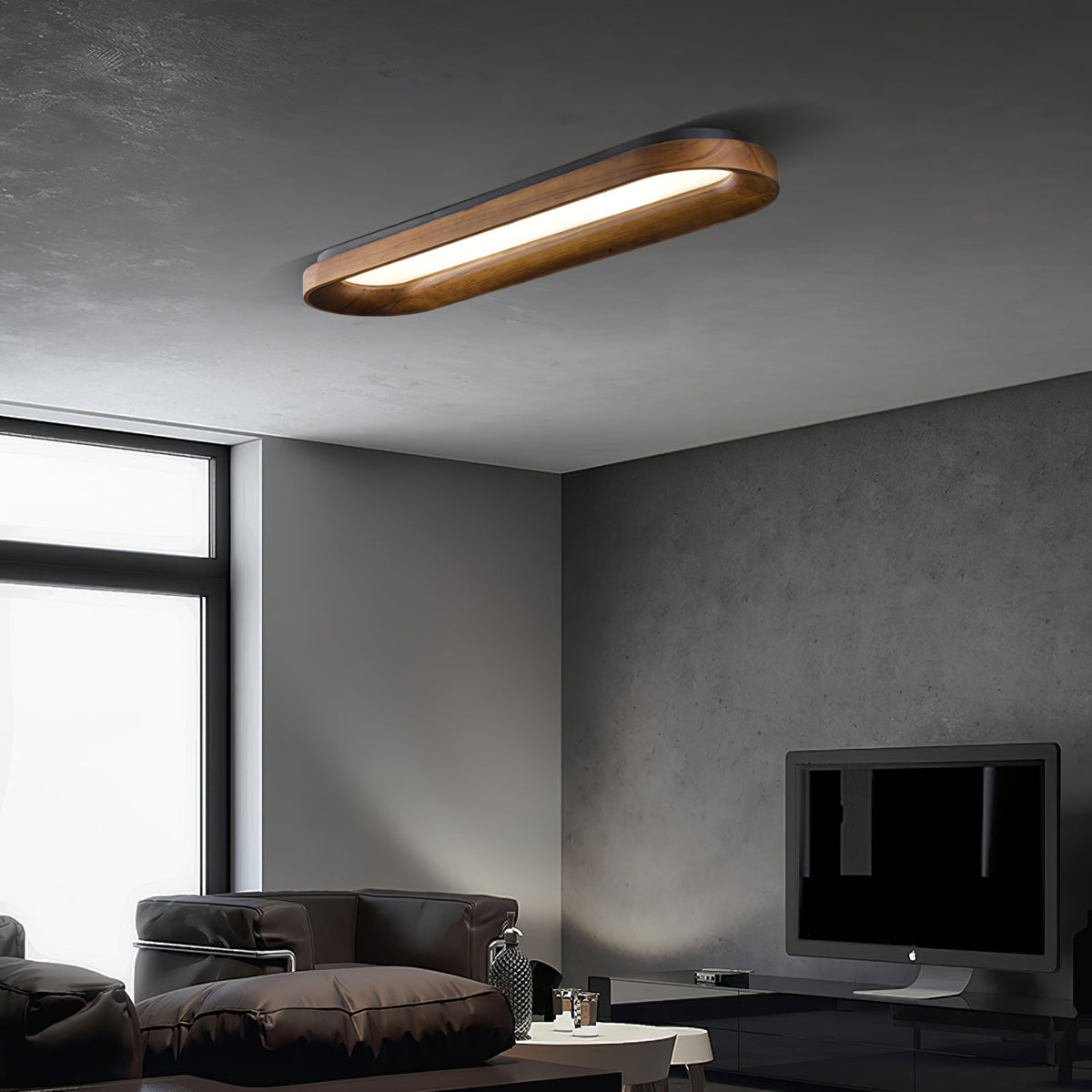 Zatalel Moderne minimalistische plafondlamp met vloeiend wolkendesign van hout