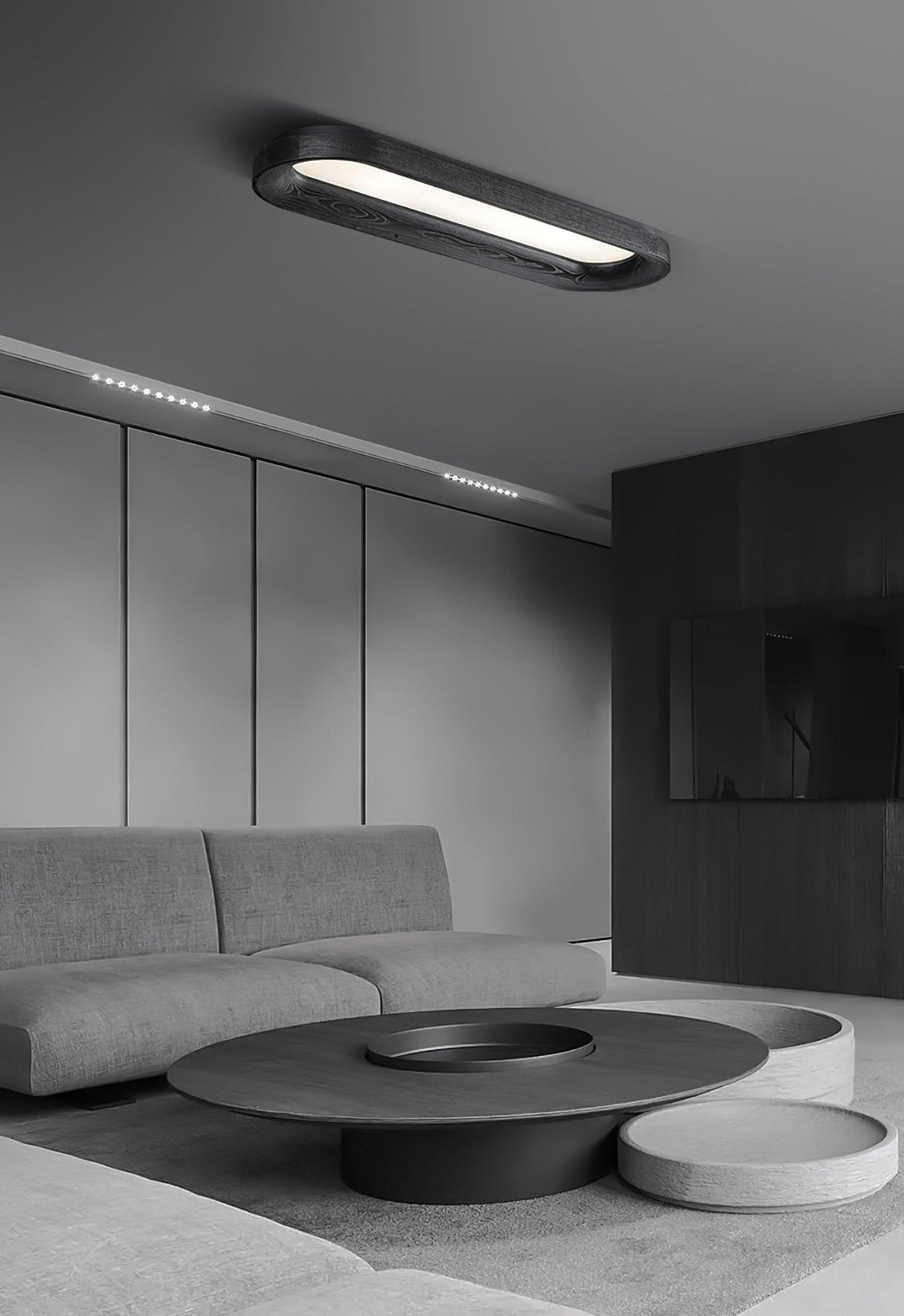 Zatalel Moderne minimalistische plafondlamp met vloeiend wolkendesign van hout