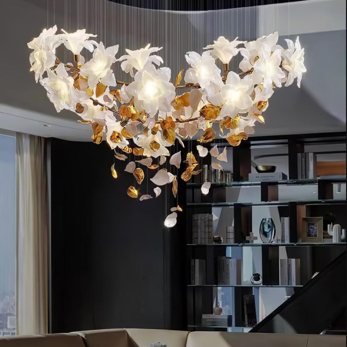 Araeos Flying Flowers Fluttering Kroonluchter van messing