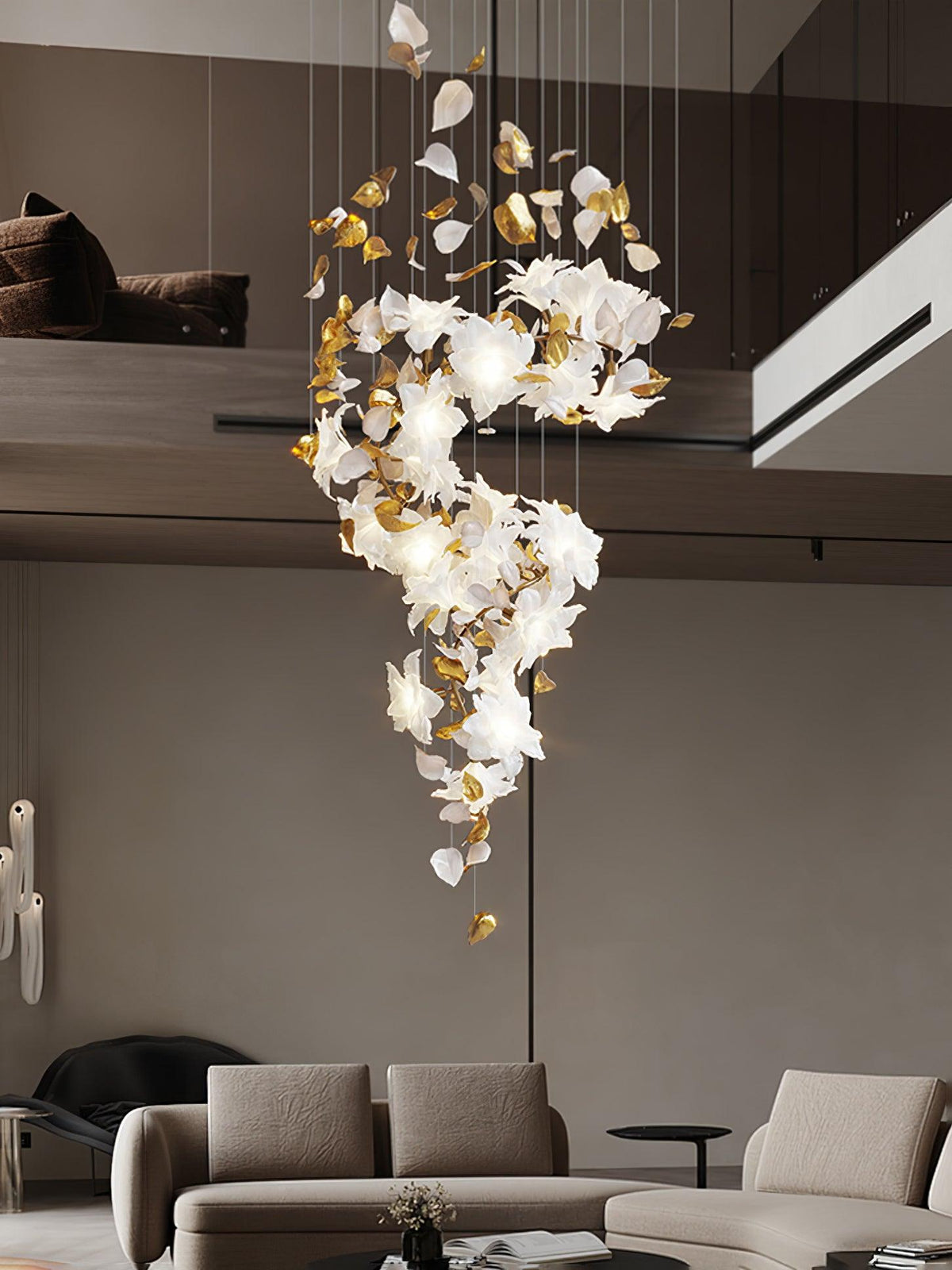 Araeos Flying Flowers Fluttering Kroonluchter van messing