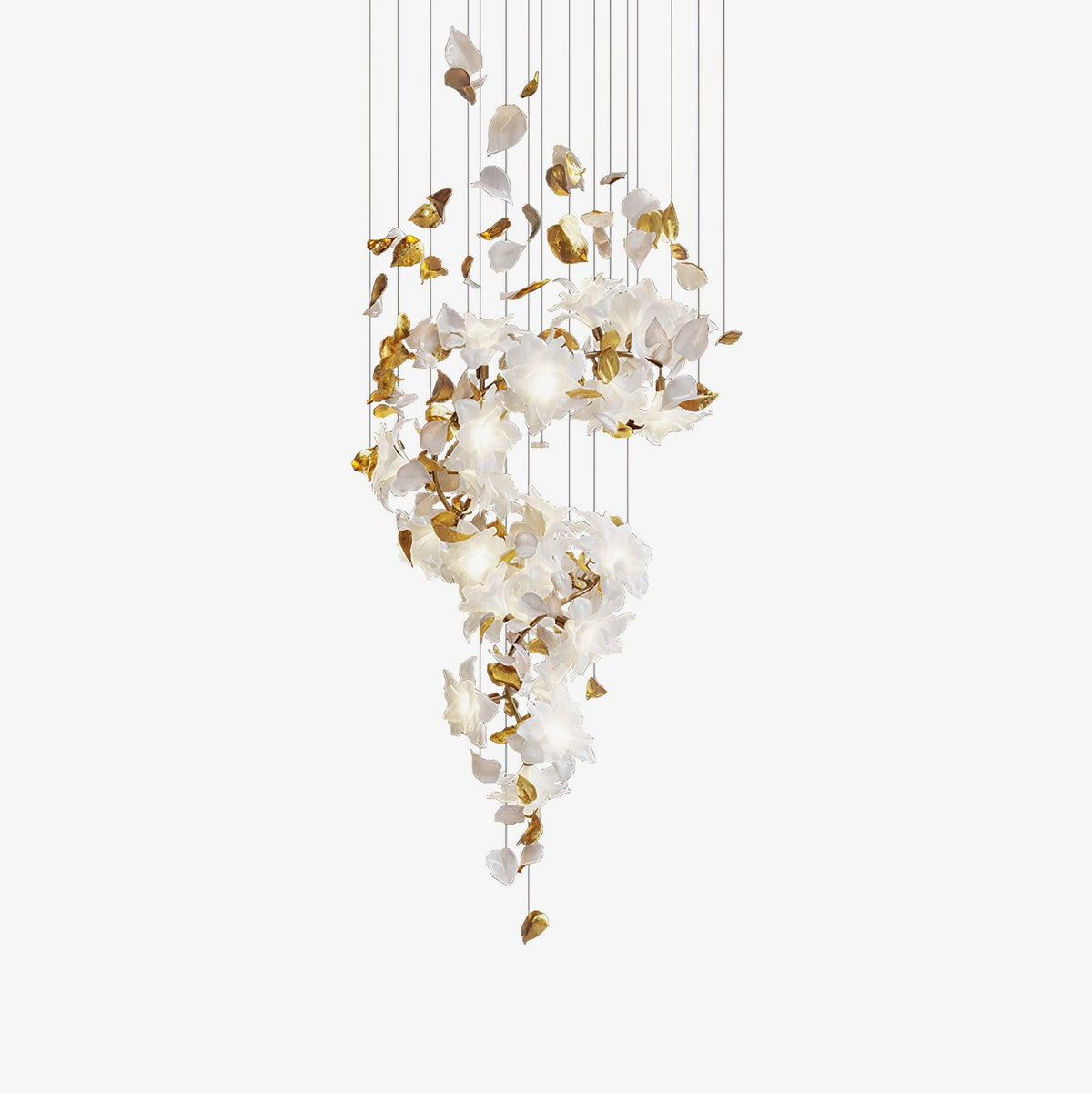 Araeos Flying Flowers Fluttering Kroonluchter van messing