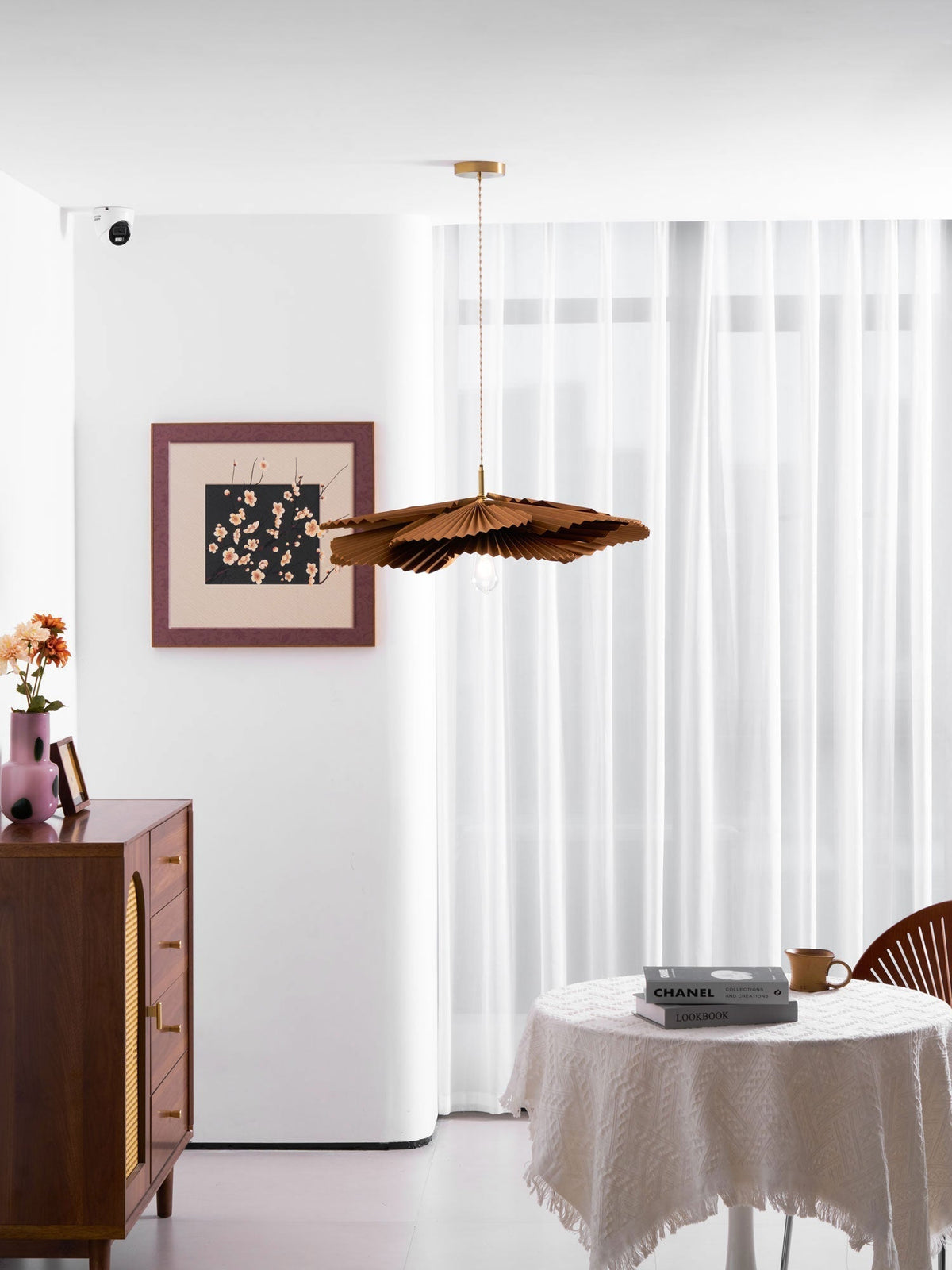 Wilto hanglamp lotusblad van gevouwen papier met bloemvorm