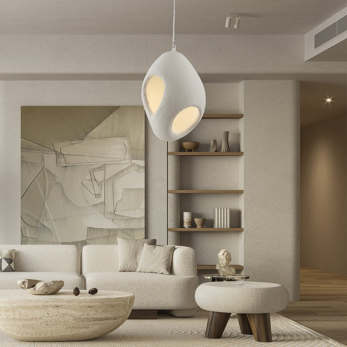 Zavelyra textuurde hanglamp van epoxy-hars composiet