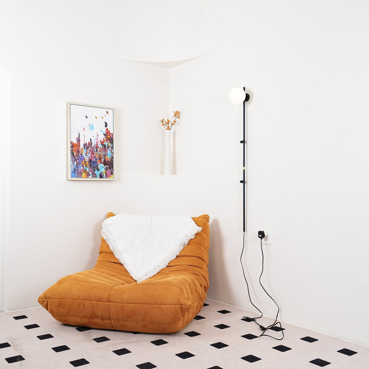 Curaeion Moderne minimalistische wandlamp met glas en stekker