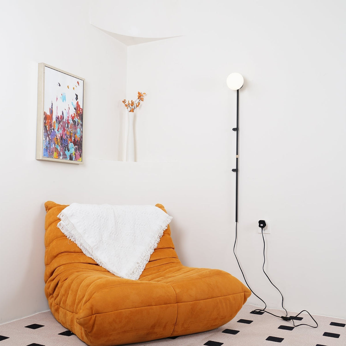 Curaeion Moderne minimalistische wandlamp met glas en stekker
