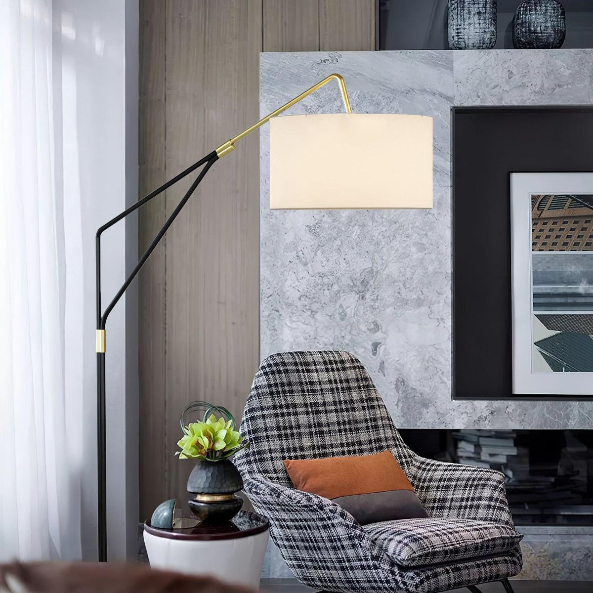 Eveny minimalistische vloerlamp met marmer