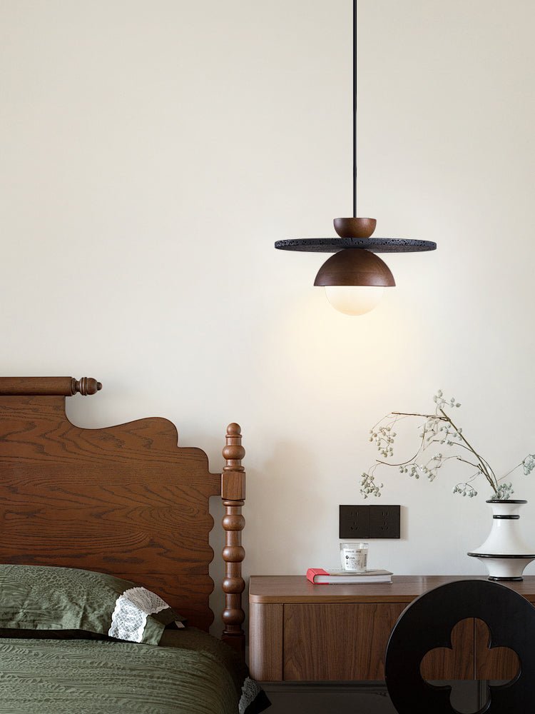 Valinina hanglamp van zwarte travertin