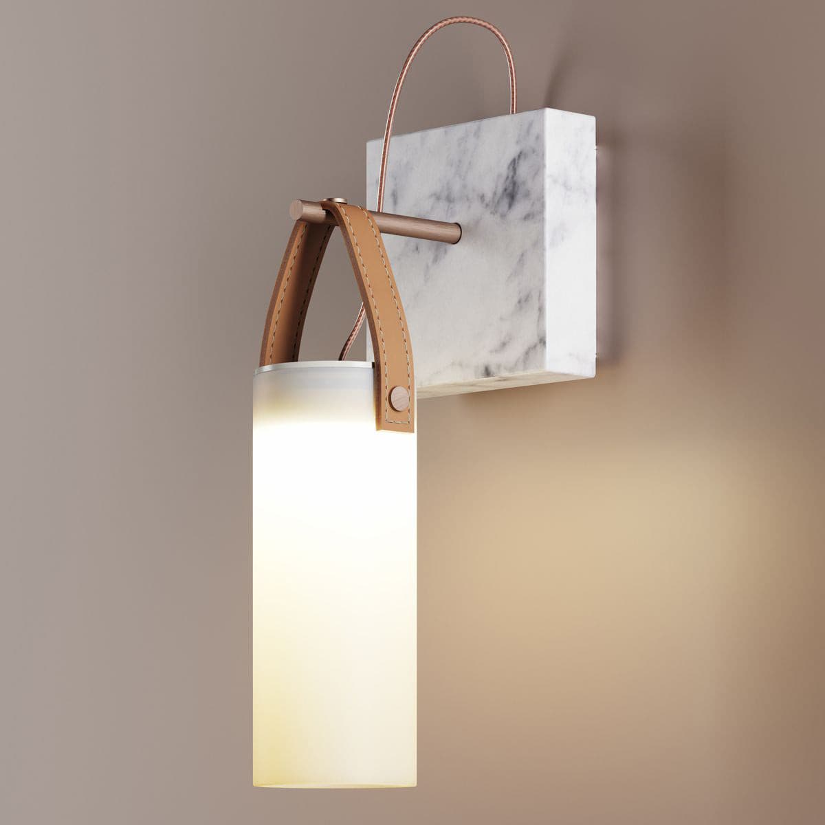 Galerie wandlamp Fontana glas leer marmer