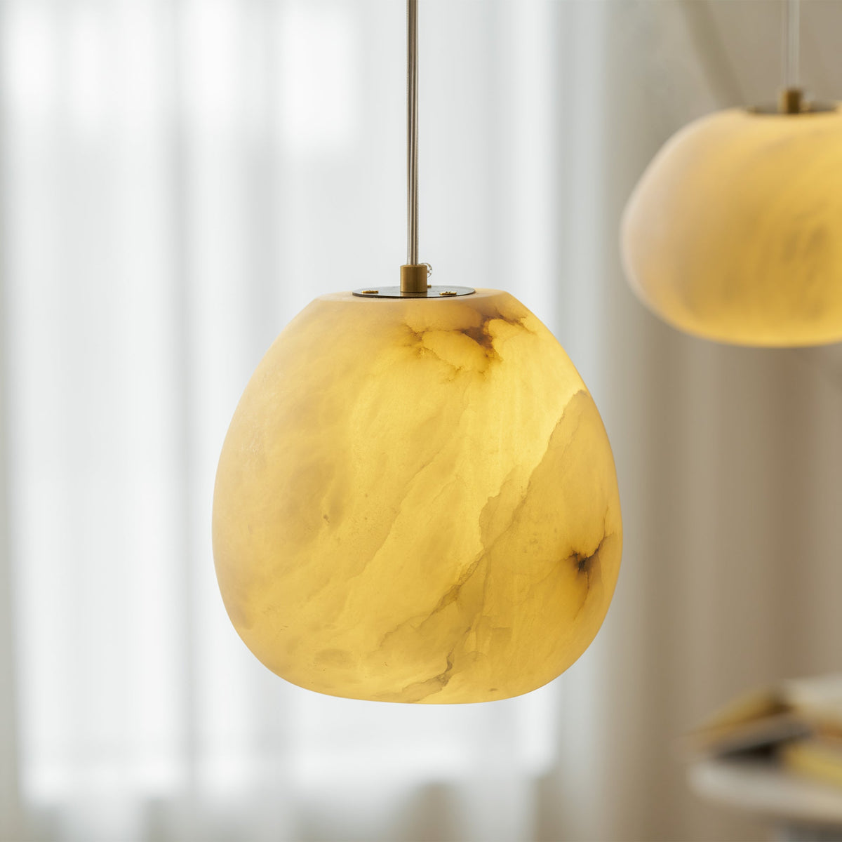 Nivisaya kiezelvormige albasten hanglamp