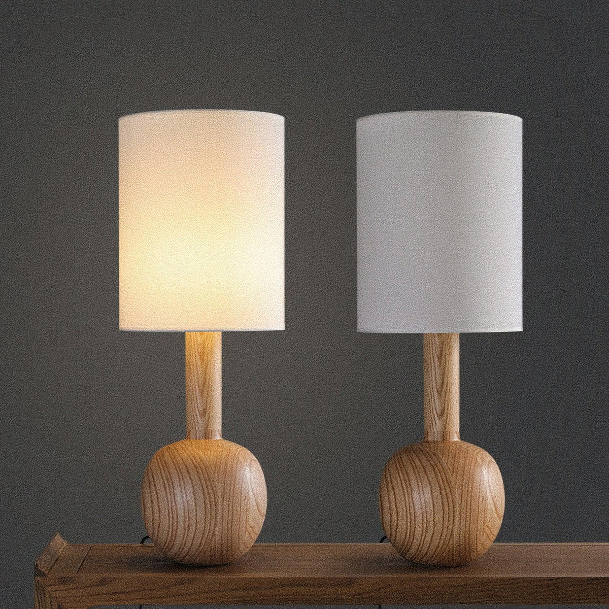 Ravmis rustieke houten tafellamp
