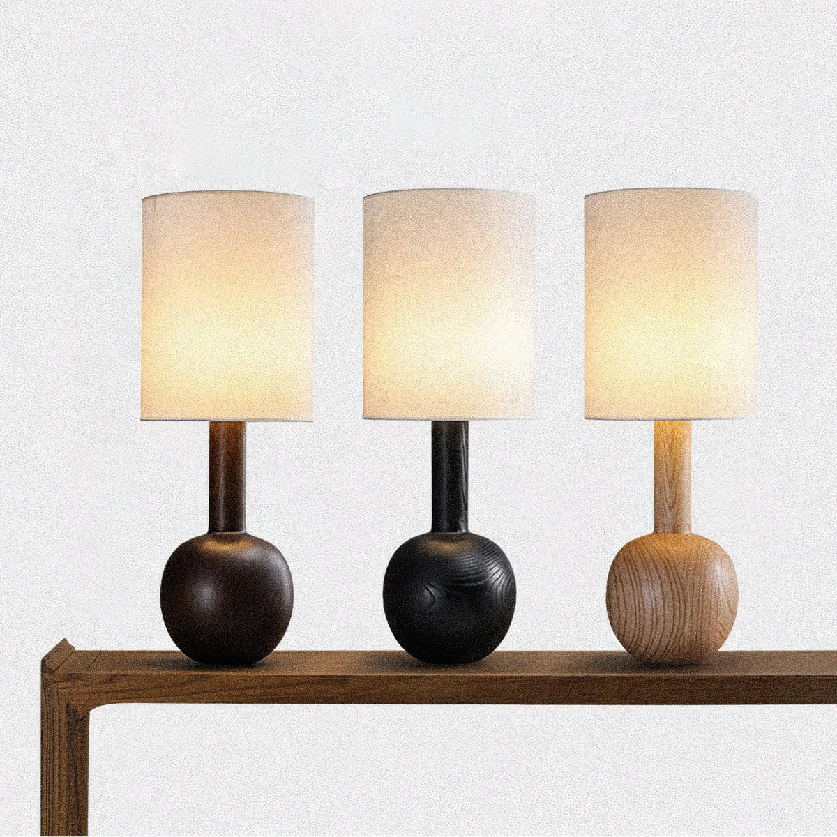 Ravmis rustieke houten tafellamp