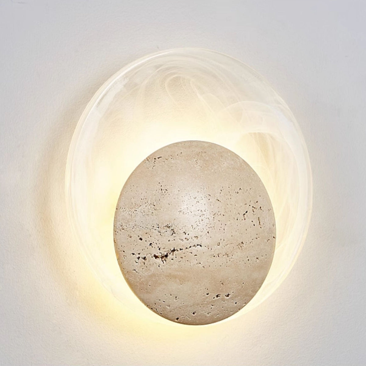 Serinette Orin Geel travertin wandlamp
