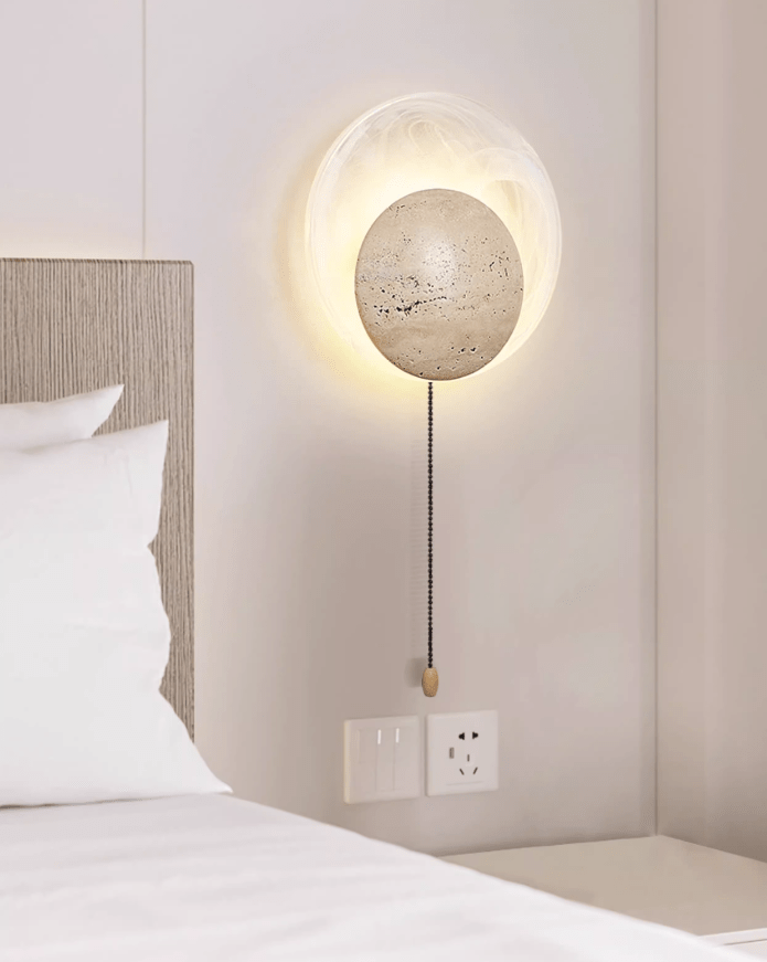 Serinette Orin Geel travertin wandlamp