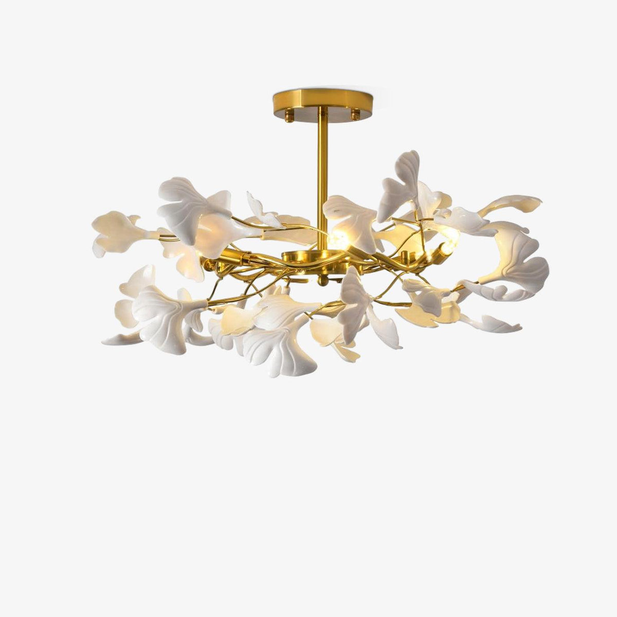 Auriora hanglamp Gingko Keramische Bladeren Goud