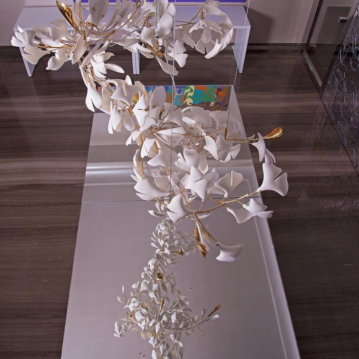 Olivia Moderne Wit Blad Hanglamp, Metaal Woonkamer/Slaapkamer