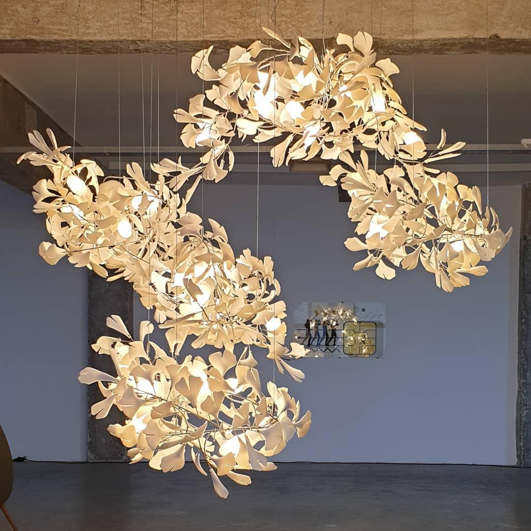 Olivia Moderne Wit Blad Hanglamp, Metaal Woonkamer/Slaapkamer