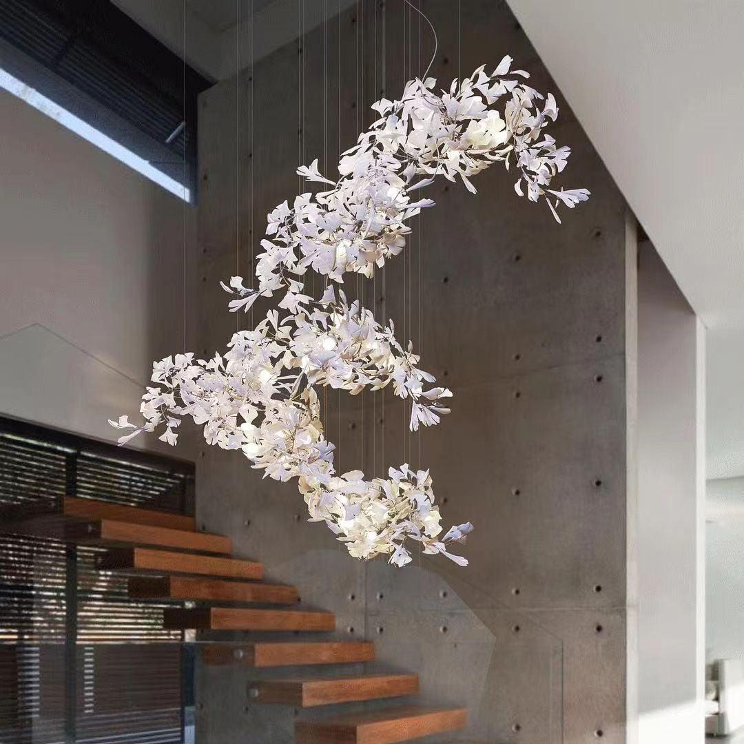 Olivia Moderne Wit Blad Hanglamp, Metaal Woonkamer/Slaapkamer