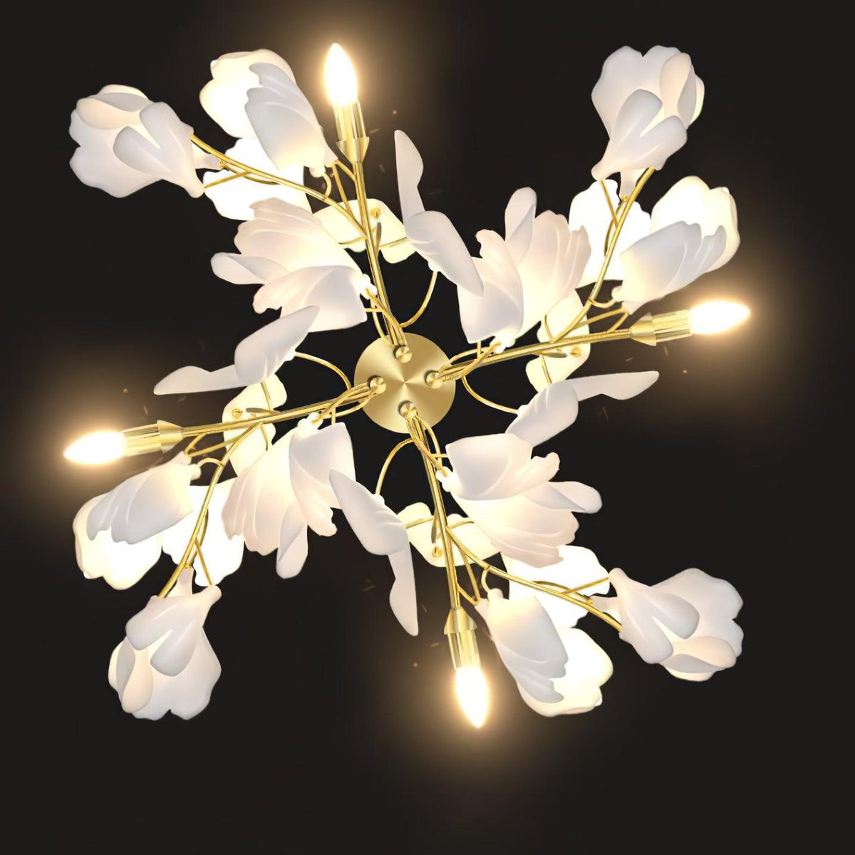 Gavriel wandlamp met ginkgobladeren in keramiek