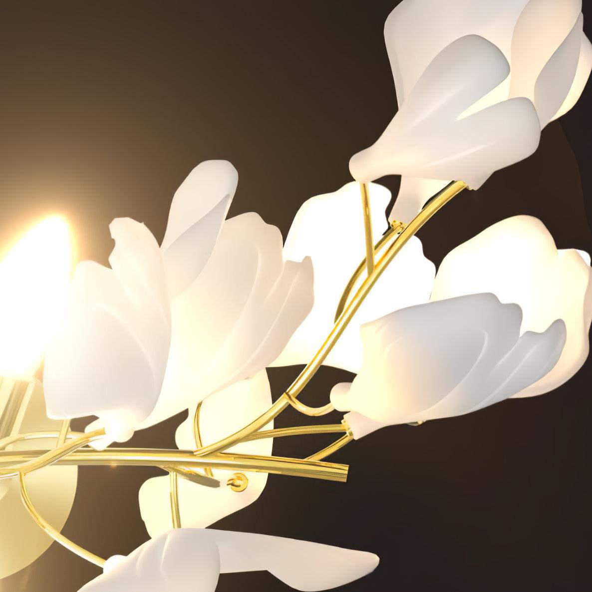 Gavriel wandlamp met ginkgobladeren in keramiek