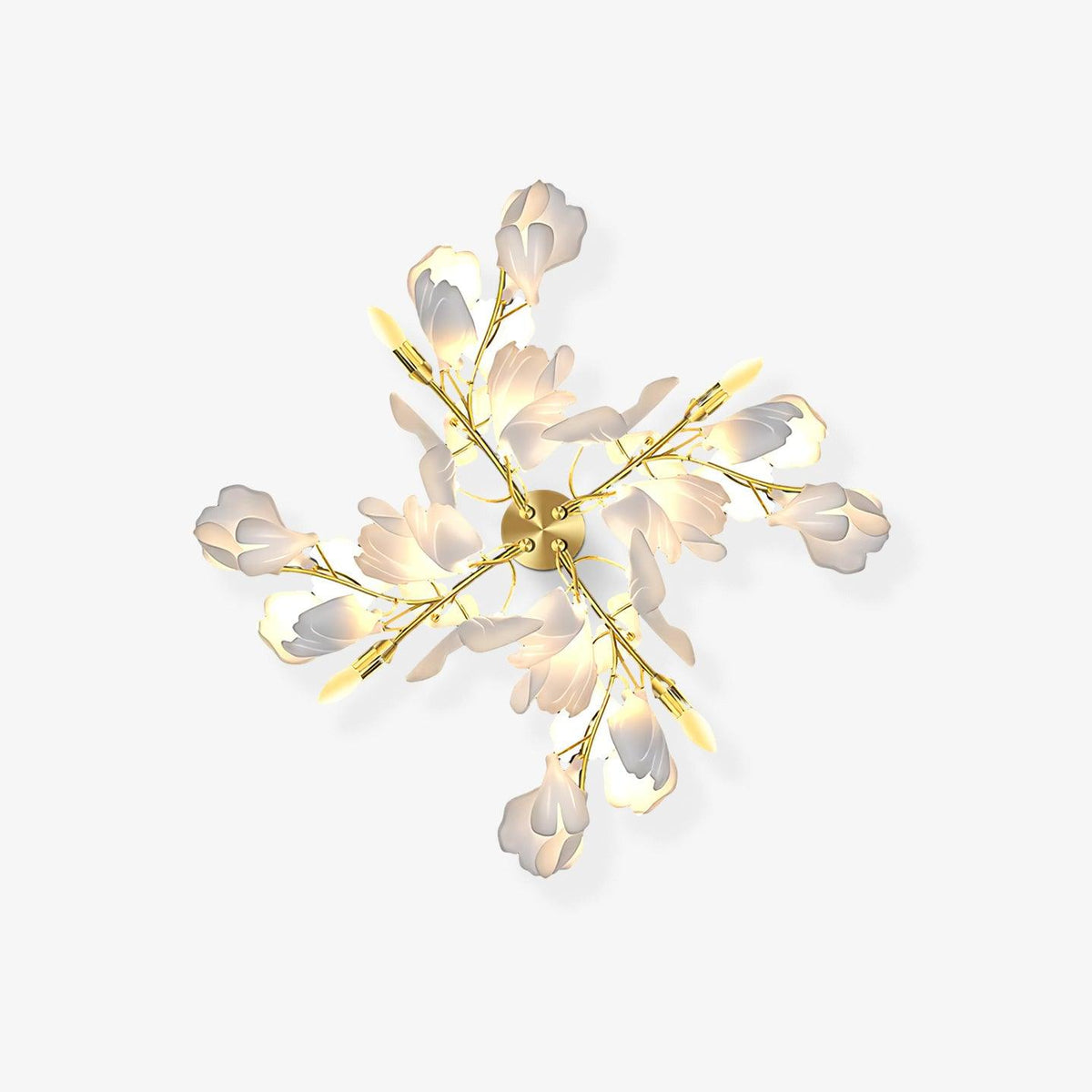 Solivaya wandlamp Gingko Flowers messing