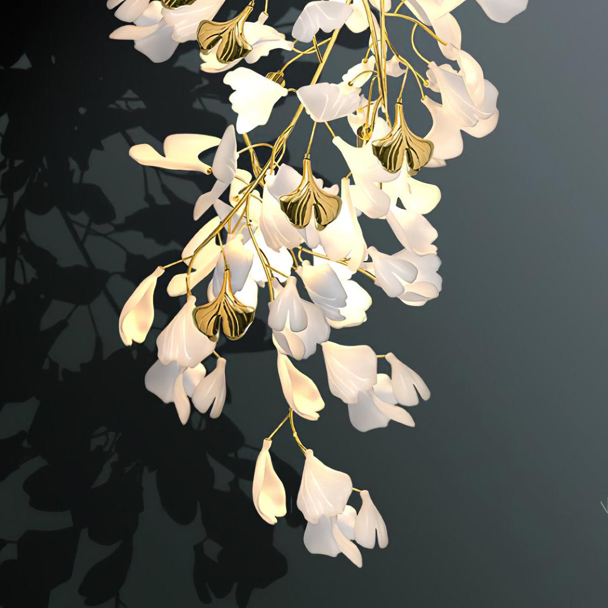 Solivaya wandlamp Gingko Flowers messing