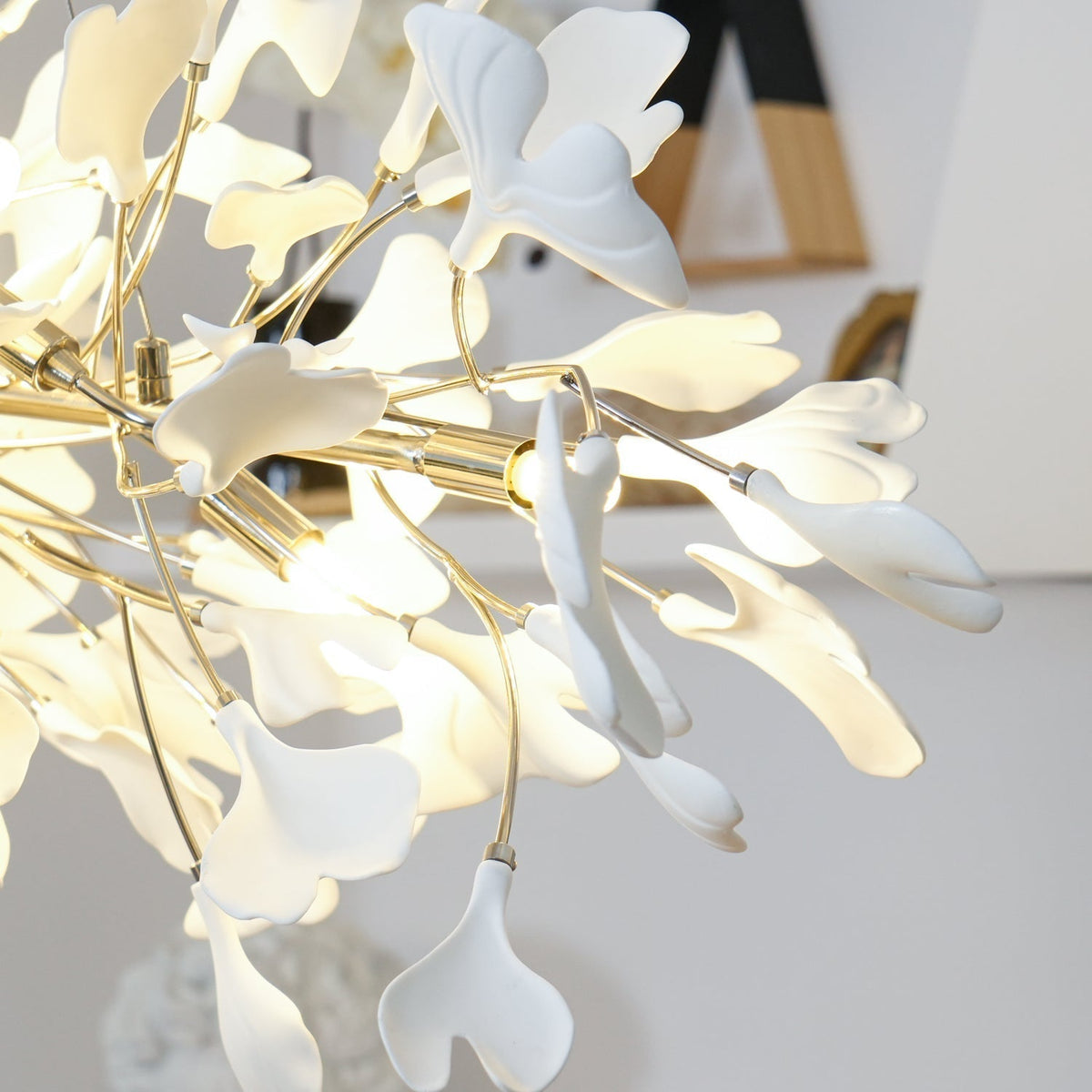 Oriiselle Kroonluchter Keramisch Ginkgo Bloemblaadje Goud