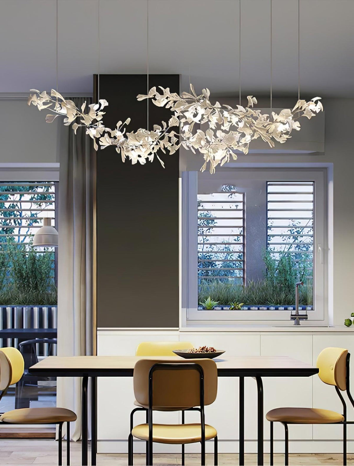 Elorus dubbel laag combinatie ginkgo kroonluchter