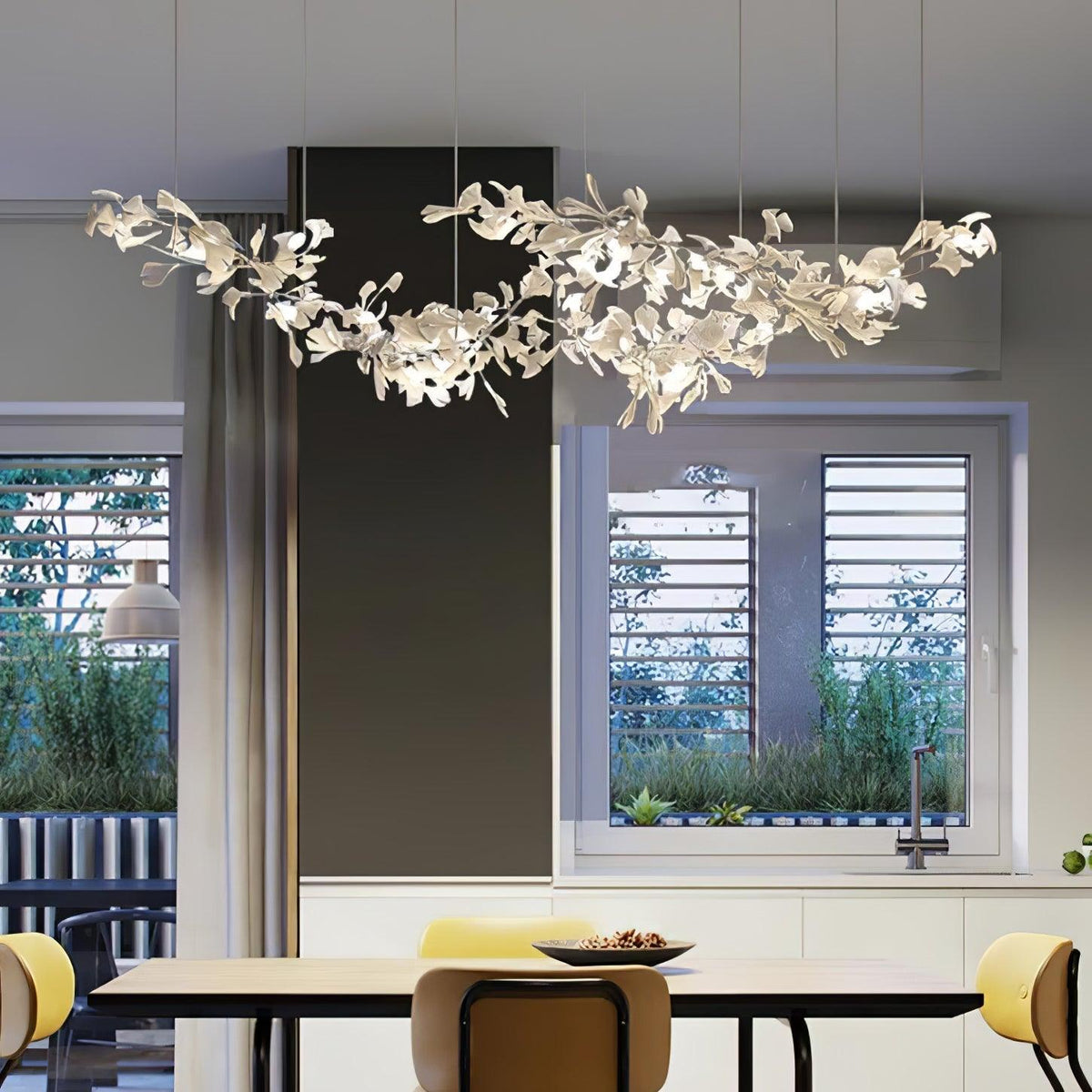 Elorus dubbel laag combinatie ginkgo kroonluchter