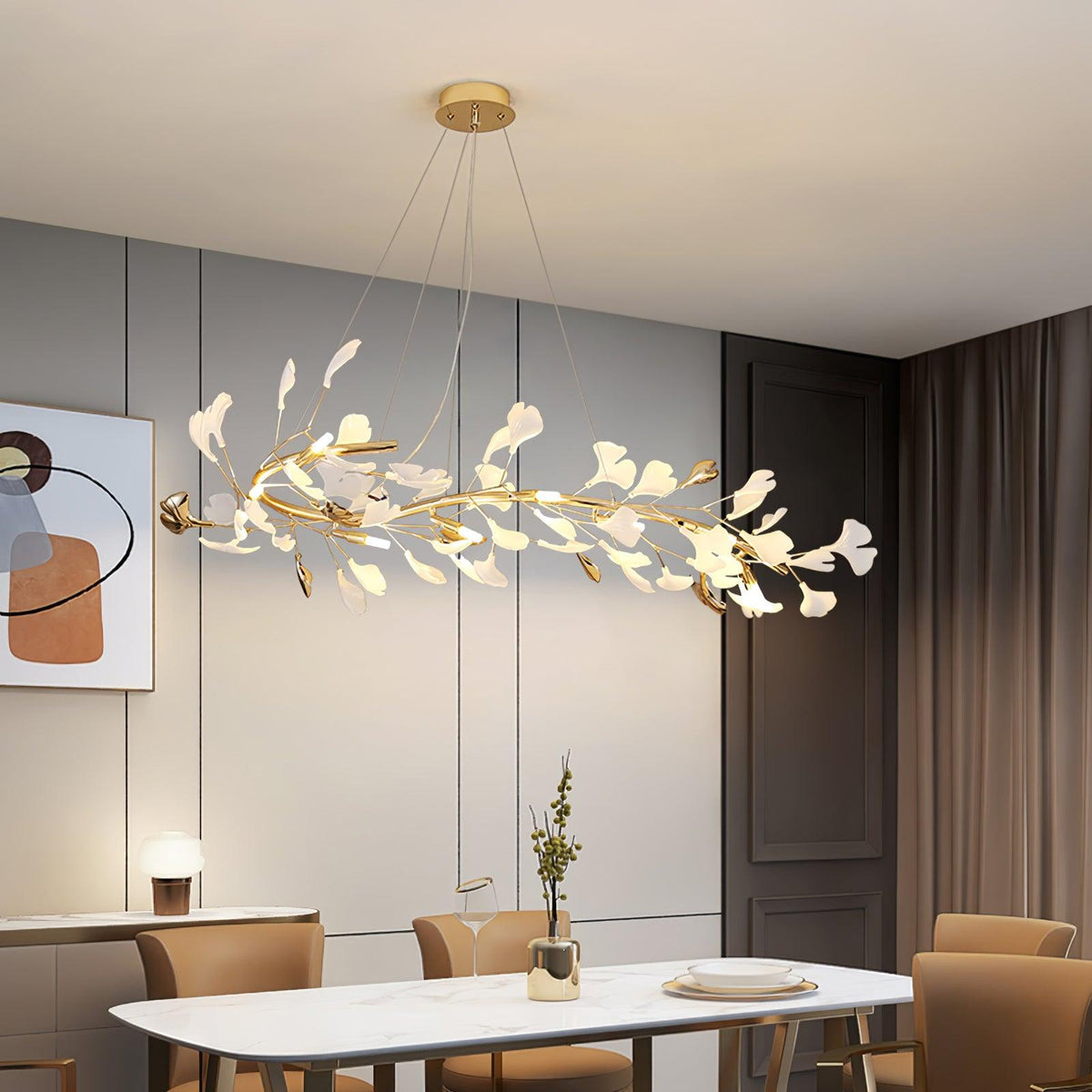 Vixu Postmodern luxe Gingko Ceramics Kroonluchter