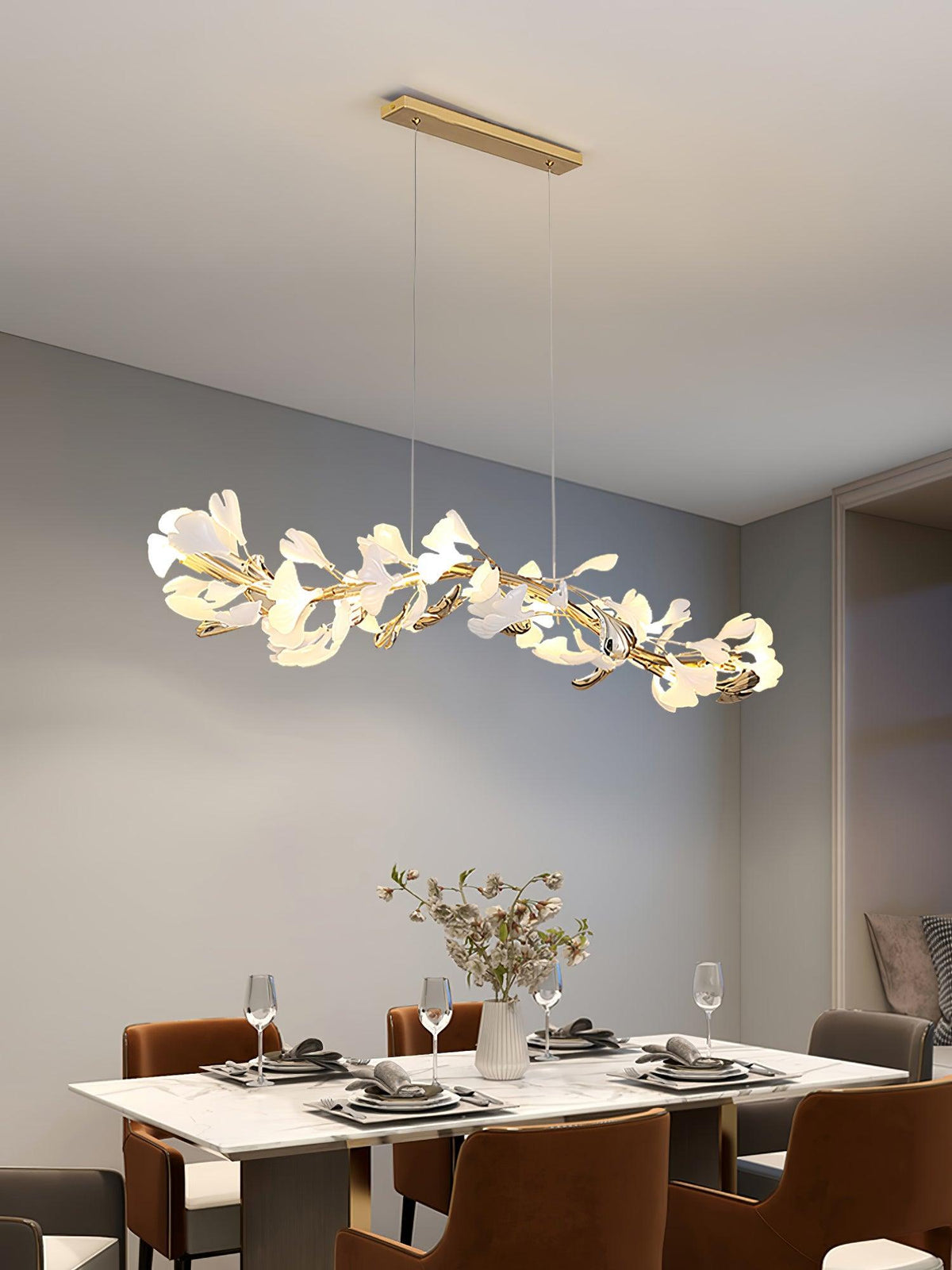 Vixu Postmodern luxe Gingko Ceramics Kroonluchter