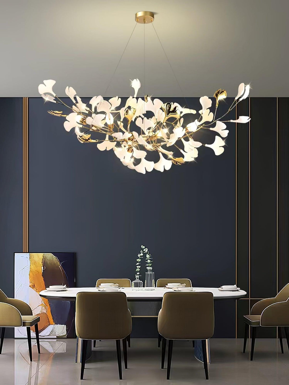 Cereian Kroonluchter Keramisch Ginkgobloemblaadje met bloemblaadjes