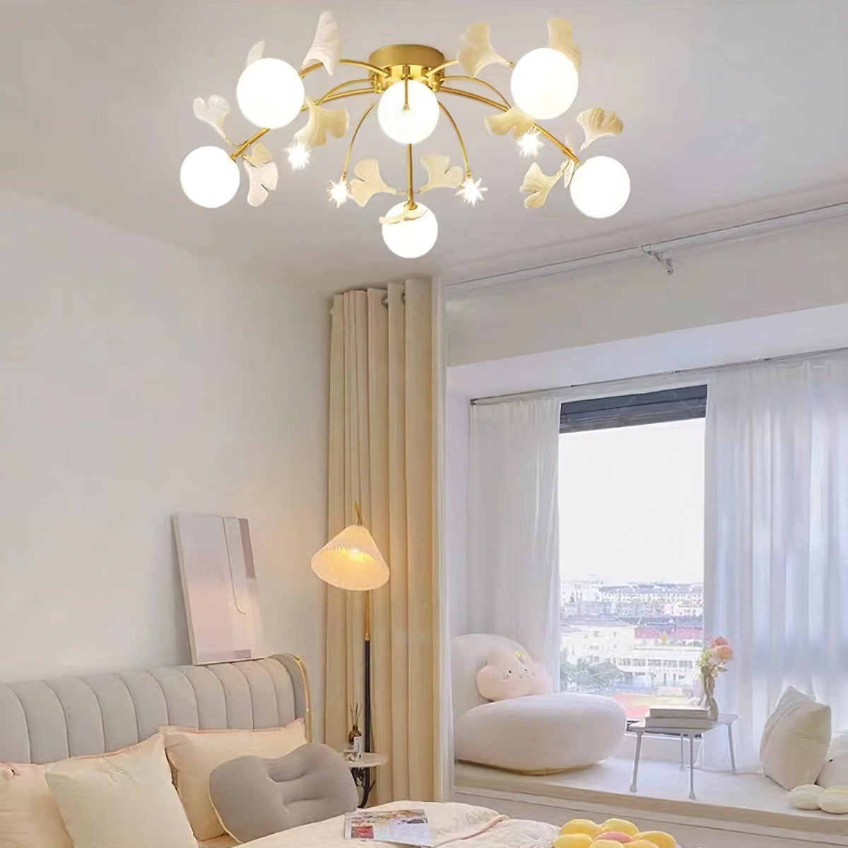 Olivia Design Bol LED Plafondlamp Metaal/Keramisch Wit/Goud Slaap/Woon/Eetkamer