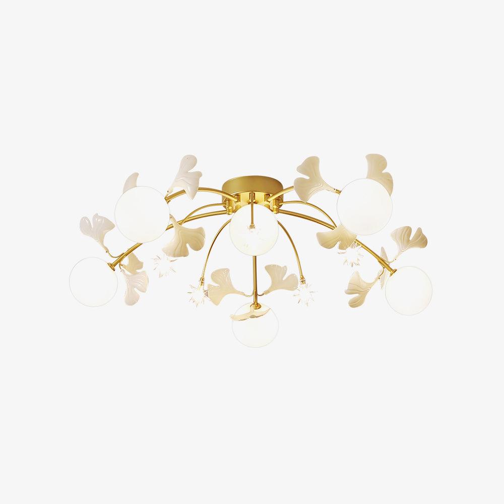 Celalaya plafondlamp Ginkgo glas voor woonkamer