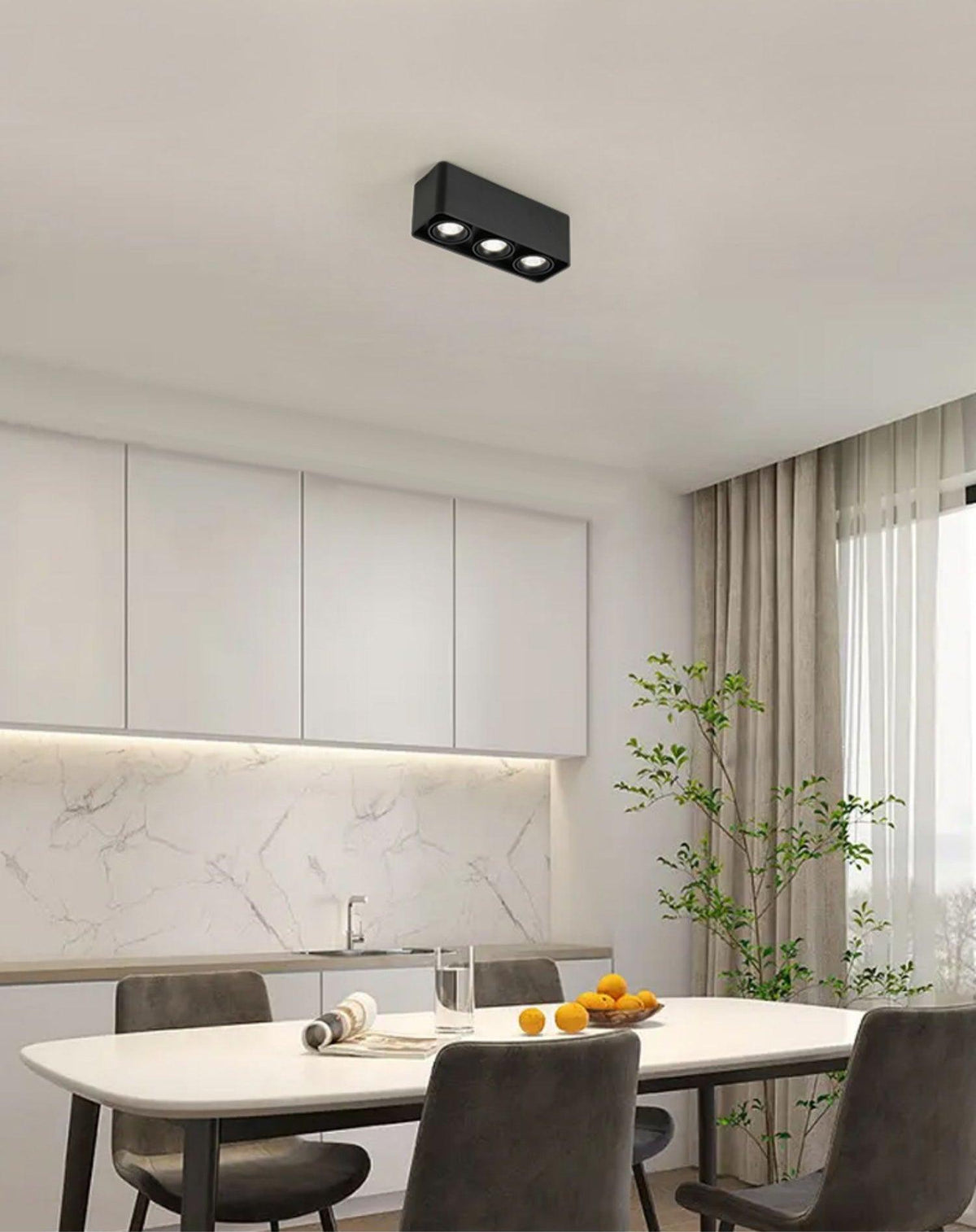 Devely Spotlight Vlakke Plafondmontage Dubbele LED Hoekige Minimalistische