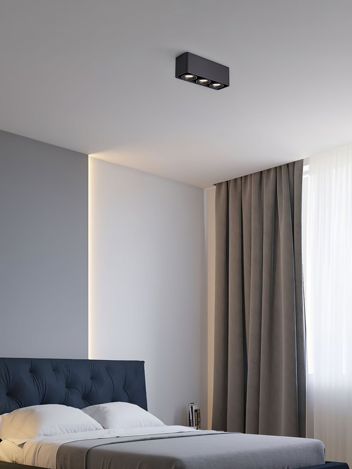 Devely Spotlight Vlakke Plafondmontage Dubbele LED Hoekige Minimalistische