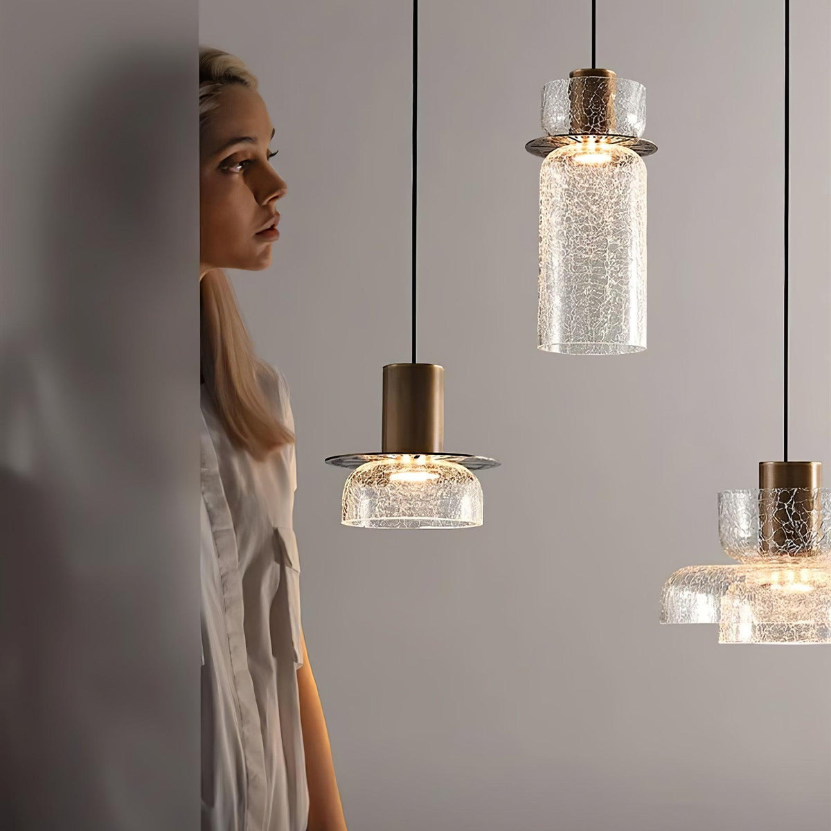 Glacier Crackle glas hanglamp