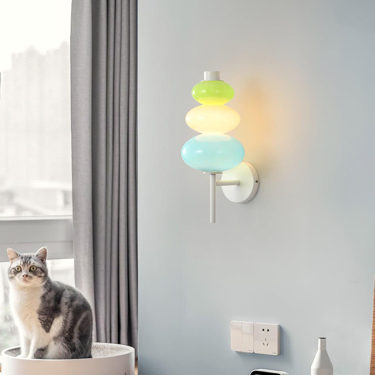 Kiezelvorm modern Glas Wandlamp
