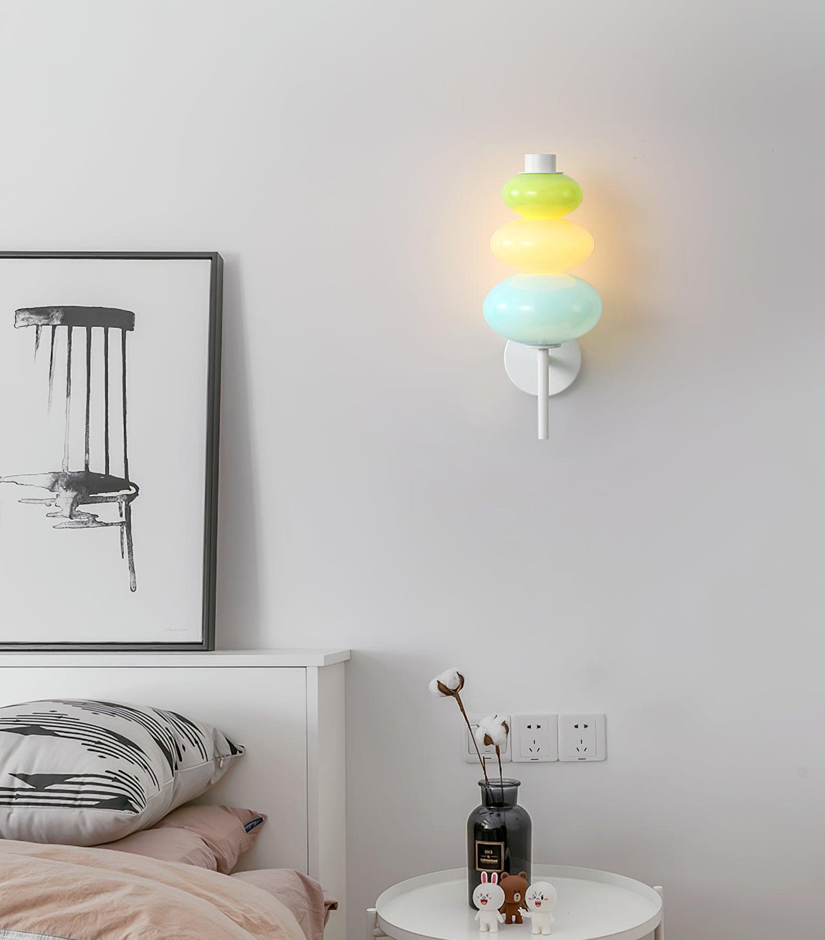 Kiezelvorm modern Glas Wandlamp