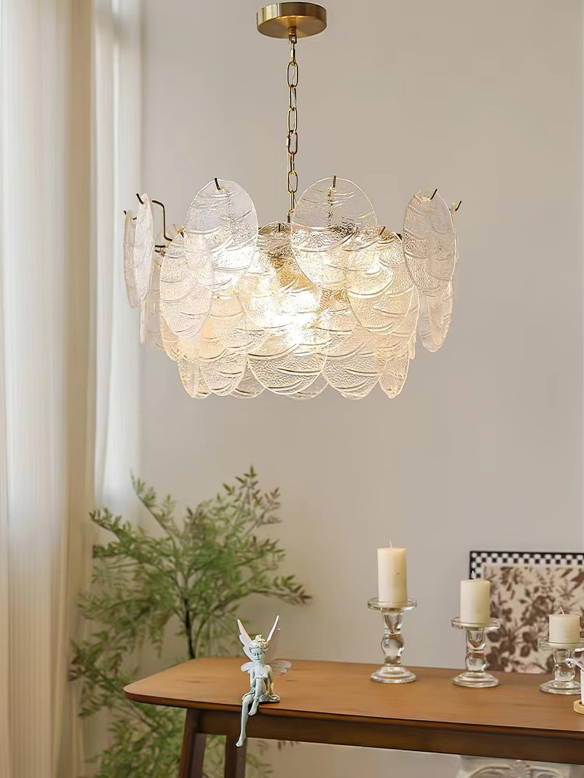 Eirenian Kroonluchter glas Disc Goud