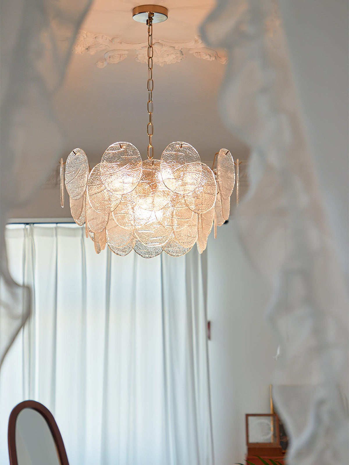 Eirenian Kroonluchter glas Disc Goud