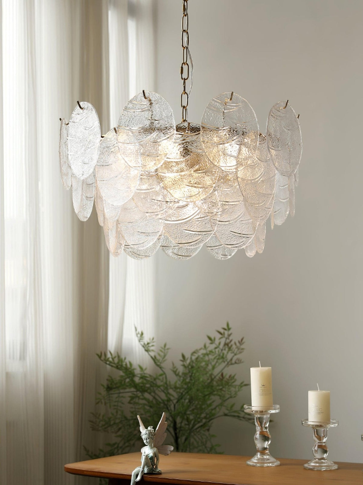 Eirenian Kroonluchter glas Disc Goud