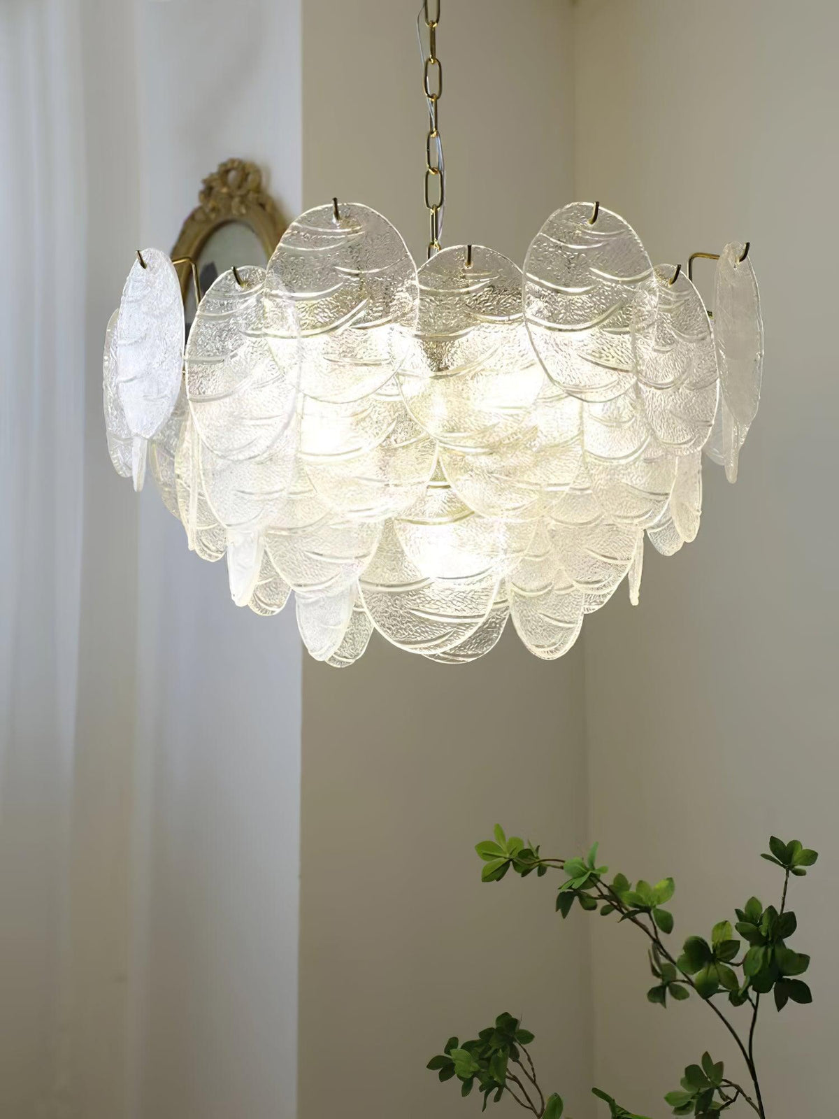 Eirenian Kroonluchter glas Disc Goud